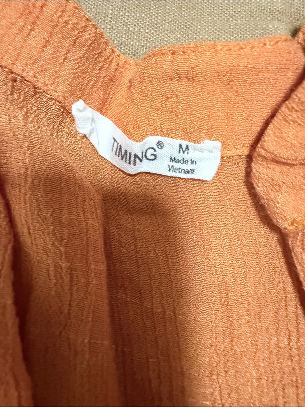 Timing Peach-Orange Crinkle Tunic Top